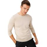 Desen Triko Erkek Basic Sıfır Yaka İnce Triko Kazak 02421603 Bej XL