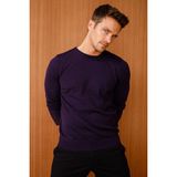 Desen Triko Erkek Basic Sıfır Yaka Ince Triko Kazak K.mor - 3XL