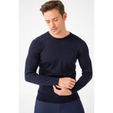 Desen Triko Erkek Basic Sıfır Yaka Ince Triko Kazak Koyu Lacivert - XL
