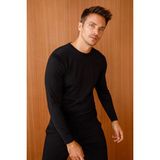 Desen Triko Erkek Basic Sıfır Yaka Ince Triko Kazak Siyah - 4XL