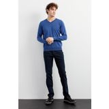 DESEN TRİKO Erkek Basic V Yaka İnce Triko Kazak İndigo Beden;3XL,Renk;İndigo dsnNM1844