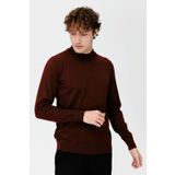 Desen Triko Erkek Basic Yarım Balıkçı İnce Triko Kazak 02421604 Bordo