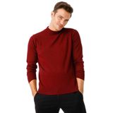 Desen Triko Erkek Basic Yarım Balıkçı İnce Triko Kazak 02421604 Kırmızı 4XL
