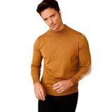 DESEN TRİKO Erkek Basic Yarım Balıkçı İnce Triko Kazak Camel Beden;4XL dsnNM2027