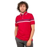 Desen Triko Erkek Beden Polo Yaka T-Shirt, Kırmızı, M, 812420209814