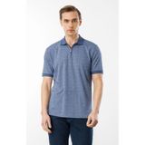 Desen Triko Erkek Fermuarlı Jakarlı T-Shirt Lacivert - 3XL