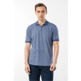 Desen Triko Erkek Fermuarlı Jakarlı T-shirt Lacivert
