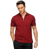 DESEN TRİKO Erkek Fermuarlı Polo Yaka T-shirt Bordo Beden;3XL,Renk;Bordo dsnNM942