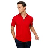 DESEN TRİKO Erkek Fermuarlı Polo Yaka T-shirt Kırmızı Beden;4XL,Renk;Kırmızı dsnNM931