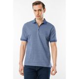 Desen Triko Erkek Fermuarlı T-Shirt Lacivert - 2XL