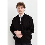 Desen Triko Erkek Hakim Yaka Çelik Örgü Astarlı Yün Mont Siyah - 2XL - 3XL