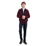 Desen Triko Erkek Hakim Yaka Kareli Pike Dokuma Mont Bordo Beden;2XL,Renk;Bordo