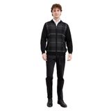 Desen Triko Erkek Hakim Yaka Kareli Pike Dokuma Mont Siyah Beden;2XL,Renk;Siyah