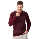Desen Triko Erkek Önü Desenli Yün Kazak 2611 Bordo - XL