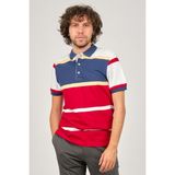 Desen Triko Erkek Polo Yaka Blok Desenli T-Shirt 0249821 Indigo - M - İndigo
