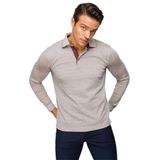 DESEN TRİKO Erkek Polo Yaka Desenli Uzun Kollu Sweatshirt Bej Beden;S,Renk;Bej dsnNM9491