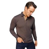 DESEN TRİKO Erkek Polo Yaka Desenli Uzun Kollu Sweatshirt Kahve Beden;S,Renk;Kahve dsnNM9477