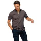 DESEN TRİKO Erkek Polo Yaka Jakarlı Düğmeli T-shirt Kahve Beden;S,Renk;Kahve dsnNM8657