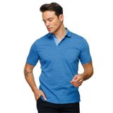 DESEN TRİKO Erkek Polo Yaka Jakarlı Düğmeli T-shirt Saks Beden;2XL,Renk;Saks dsnNM8637