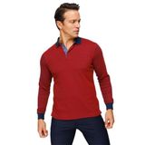 DESEN TRİKO Erkek Polo Yaka Jakarlı Minik Desenli Sweatshirt Bordo Beden;M,Renk;Bordo dsnNM9526