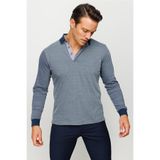 DESEN TRİKO Erkek Polo Yaka Jakarlı Minik Desenli Sweatshirt Füme Beden;S,Renk;Füme dsnNM9520