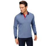DESEN TRİKO Erkek Polo Yaka Jakarlı Minik Desenli Sweatshirt Saks Beden;S,Renk;Saks dsnNM9499