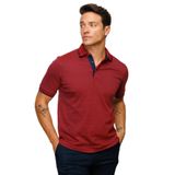 Desen Triko Erkek Polo Yaka Jakarlı T-Shirt 23801 Bordo XL