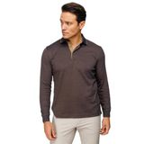 DESEN TRİKO Erkek Polo Yaka Kare Desenli Uzun Kollu Sweatshirt Kahve Beden;2XL,Renk;Kahve dsnNM9424