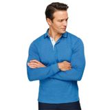 DESEN TRİKO Erkek Polo Yaka Kare Desenli Uzun Kollu Sweatshirt Saks Beden;M,Renk;Saks dsnNM9414