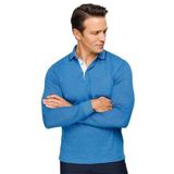DESEN TRİKO Erkek Polo Yaka Kare Desenli Uzun Kollu Sweatshirt Saks Beden;XL,Renk;Saks dsnNM9416
