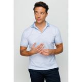 Desen Triko Erkek Polo Yaka Keten Baskılı T-Shirt A.Mavi - 3XL - Açık Mavi
