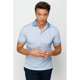 Desen Triko Erkek Polo Yaka Keten Baskılı T-Shirt K.Mavi - 3XL - Koyu Mavi