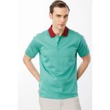 Desen Triko Erkek Polo Yaka Merserize T-shirt B.Yeşili
