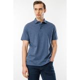 Desen Triko Erkek Polo Yaka Merserize T-Shirt Parlement - 2XL