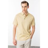 Desen Triko Erkek Polo Yaka Merserize T-Shirt Sarı