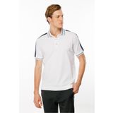 Desen Triko Erkek Polo Yaka Omuzu Şeritli T-shirt Beyaz Beden;L,Renk;Beyaz