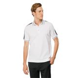 Desen Triko Erkek Polo Yaka Omuzu Şeritli T-shirt Beyaz Beden;M,Renk;Beyaz