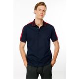 Desen Triko Erkek Polo Yaka Omuzu Şeritli T-shirt Lacivert Beden;4XL,Renk;Lacivert