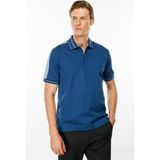 Desen Triko Erkek Polo Yaka Omuzu Şeritli T-Shirt Parlement
