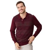 DESEN TRİKO Erkek Polo Yaka Önü Desenli Kazak Bordo Beden;L,Renk;Bordo dsnNM5074