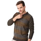 DESEN TRİKO Erkek Polo Yaka Önü Desenli Kazak D.Kahve Beden;M,Renk;D.Kahve dsnNM5071