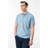 Desen Triko Erkek Polo Yaka Pike Merserize T-Shirt K.mavi - Koyu Mavi