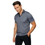 Desen Triko Erkek Polo Yaka T-Shirt 23301 Füme XXXL