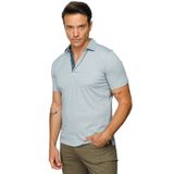 Desen Triko Erkek Polo Yaka T-Shirt 23301 Gri XXXL