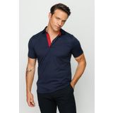 Desen Triko Erkek Polo Yaka T-Shirt 23301 Lacivert XXXL