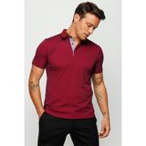 Desen Triko Erkek Polo Yaka T-shirt Bordo