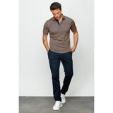 Desen Triko Erkek Polo Yaka T-Shirt S.kahve - XL - Kahverengi