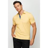 Desen Triko Erkek Polo Yaka T-shirt Sarı