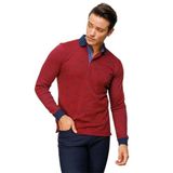 DESEN TRİKO Erkek Polo Yaka Tüy Desenli Sweatshirt Bordo Beden;2XL,Renk;Bordo dsnNM9592