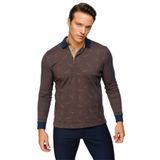 Desen triko Erkek Polo Yaka Tüy Desenli Sweatshirt Kahve Beden;3XL,Renk;Kahve